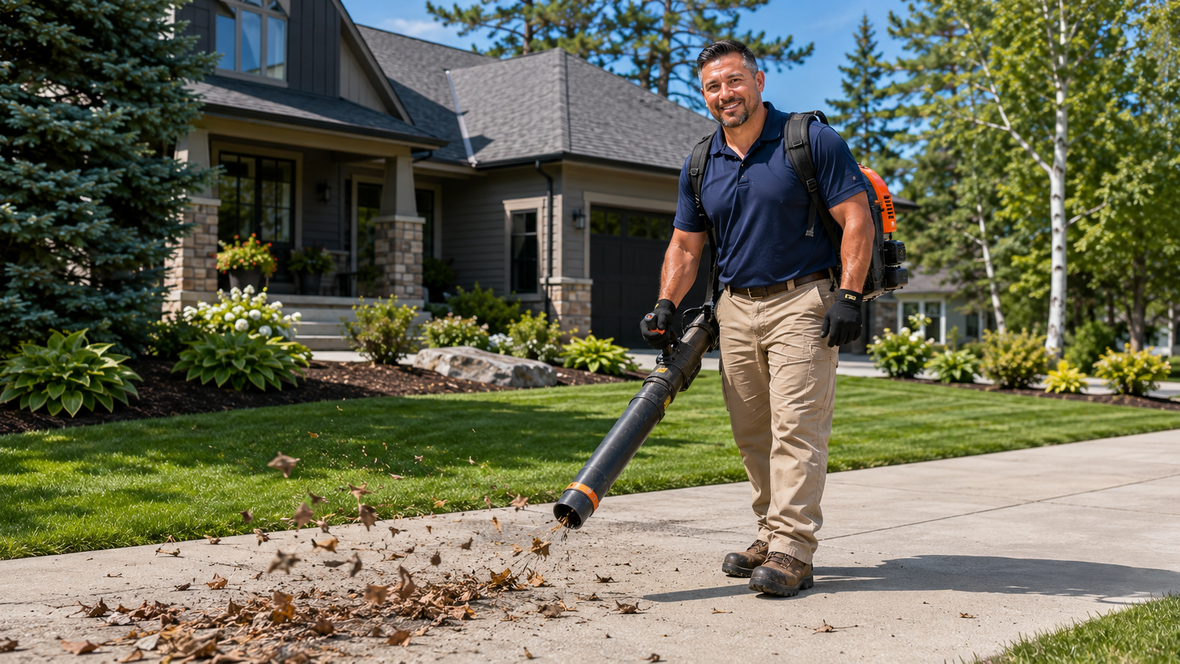 Professional yard cleanup service
